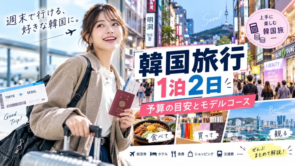 1泊2日の韓国旅行で予算を抑えるコツ!ソウル・釜山の格安モデルプラン