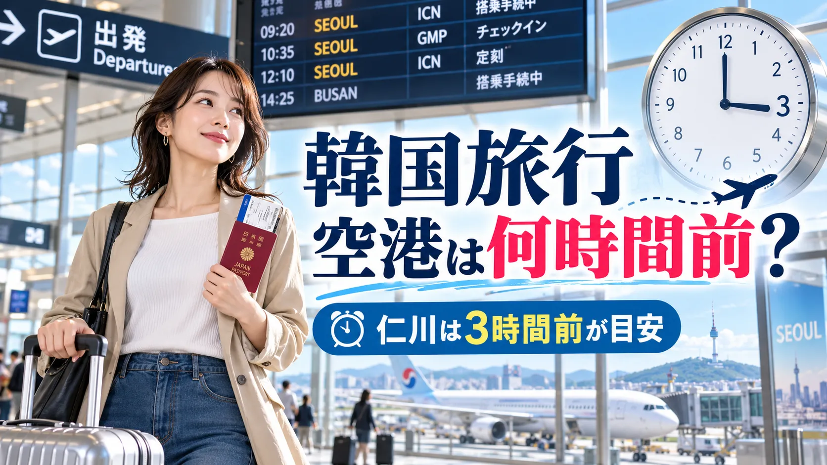 韓国旅行で空港は何時間前？仁川・金浦の到着目安と国際線の流れ