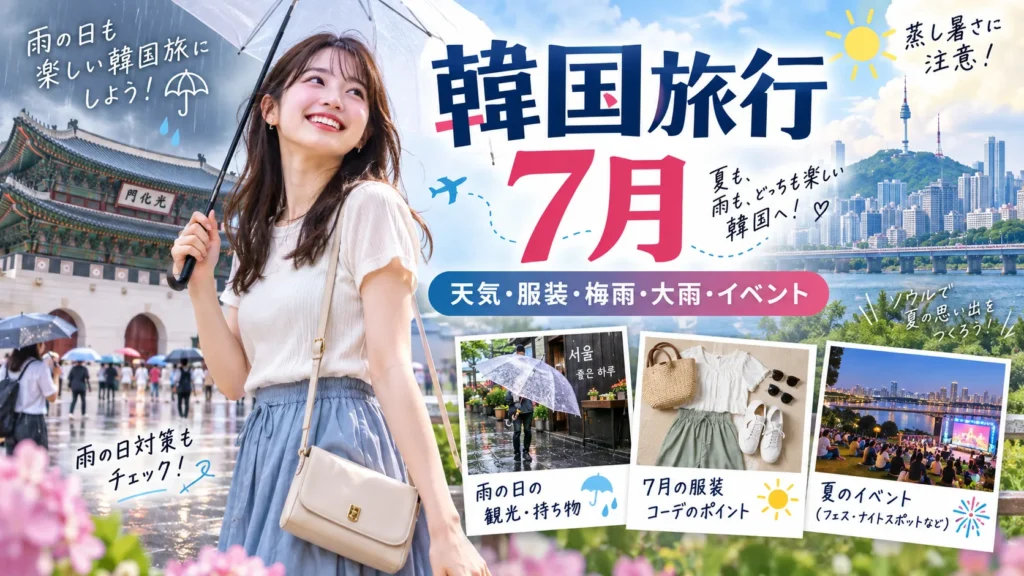 韓国旅行7月の天気・服装は?梅雨・大雨・夏イベントを解説