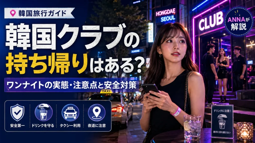 韓国クラブの持ち帰りはある？ワンナイト事情と誘われた時の安全対策