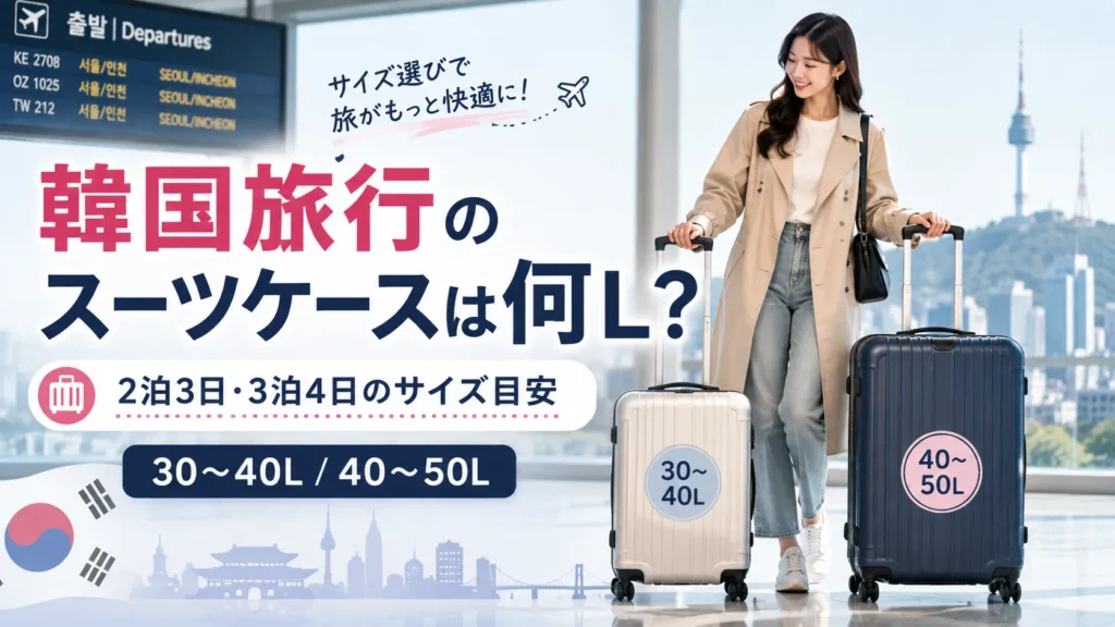韓国旅行のスーツケースは何L?2泊3日・3泊4日の大きさと選び方