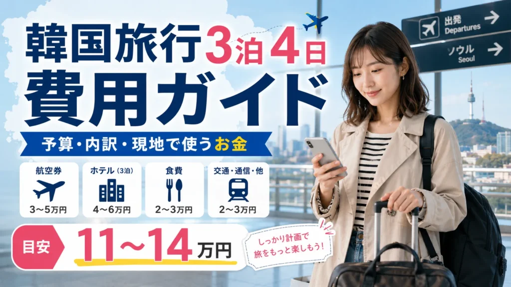 韓国旅行3泊4日の費用はいくら？予算・内訳・現地で使うお金を解説