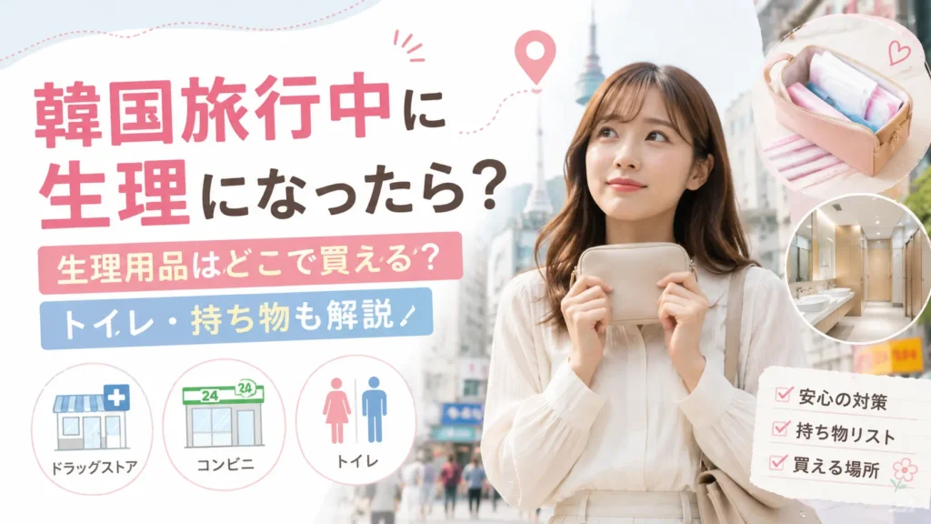 韓国旅行中に生理になったら？生理用品はどこで買える？トイレ・持ち物も解説