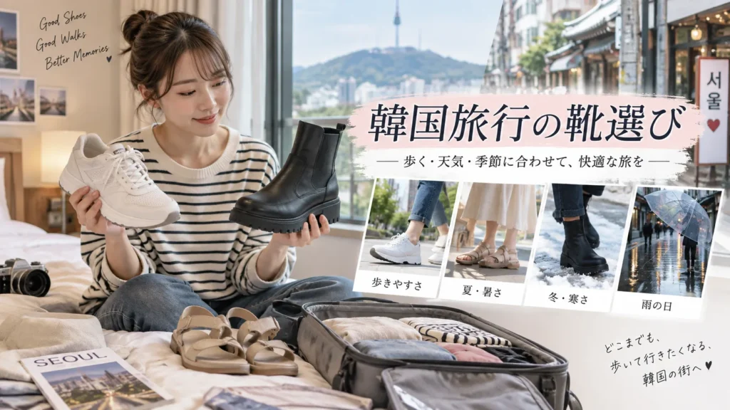 韓国旅行の靴はスニーカーでいい？歩きやすい靴・雨・冬の選び方