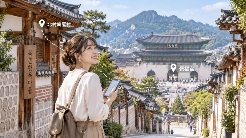 北村韓屋村から景福宮は徒歩何分？行き方・おすすめ観光ルート