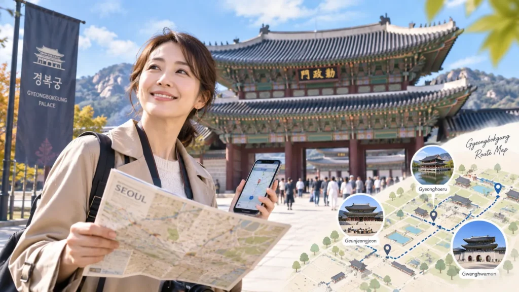 景福宮の地図を日本語で確認|入口・見どころ・所要時間・回り方