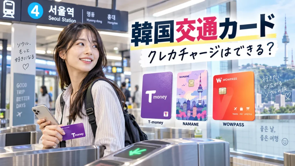 韓国交通カードはクレジットカードでチャージできる？T-money・NAMANEを比較