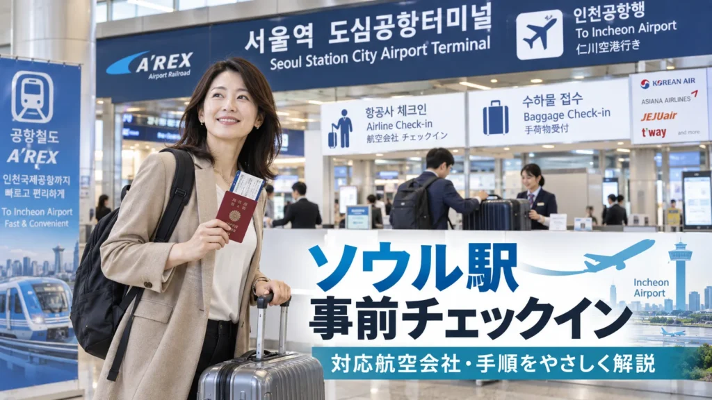 ソウル駅の事前チェックイン完全ガイド｜対応航空会社・時間・出国審査の流れ