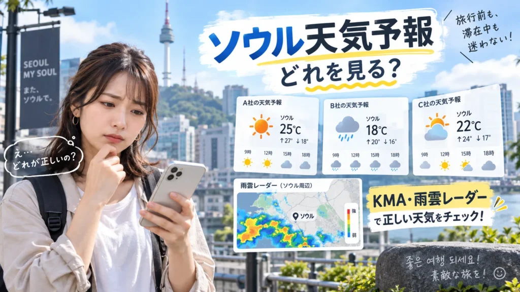 ソウルの天気予報は当たらない?韓国気象庁・雨雲レーダーの確認方法
