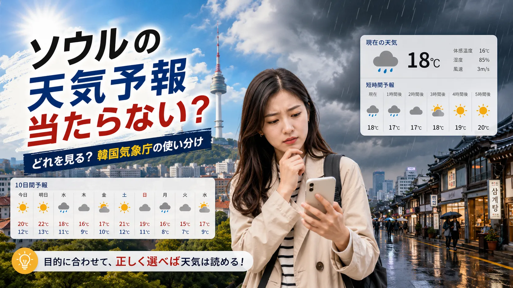ソウルの天気予報は当たらない？どれを見る？韓国気象庁との使い分け方