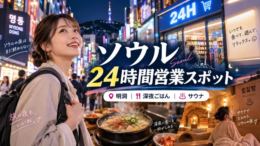 ソウルの24時間営業スポット｜明洞のコンビニ・食事・サウナと深夜の過ごし方