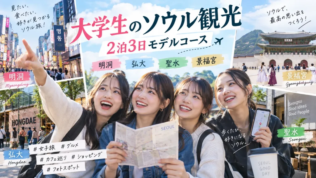 大学生のソウル観光｜2泊3日で楽しむエリア選びとモデルコース