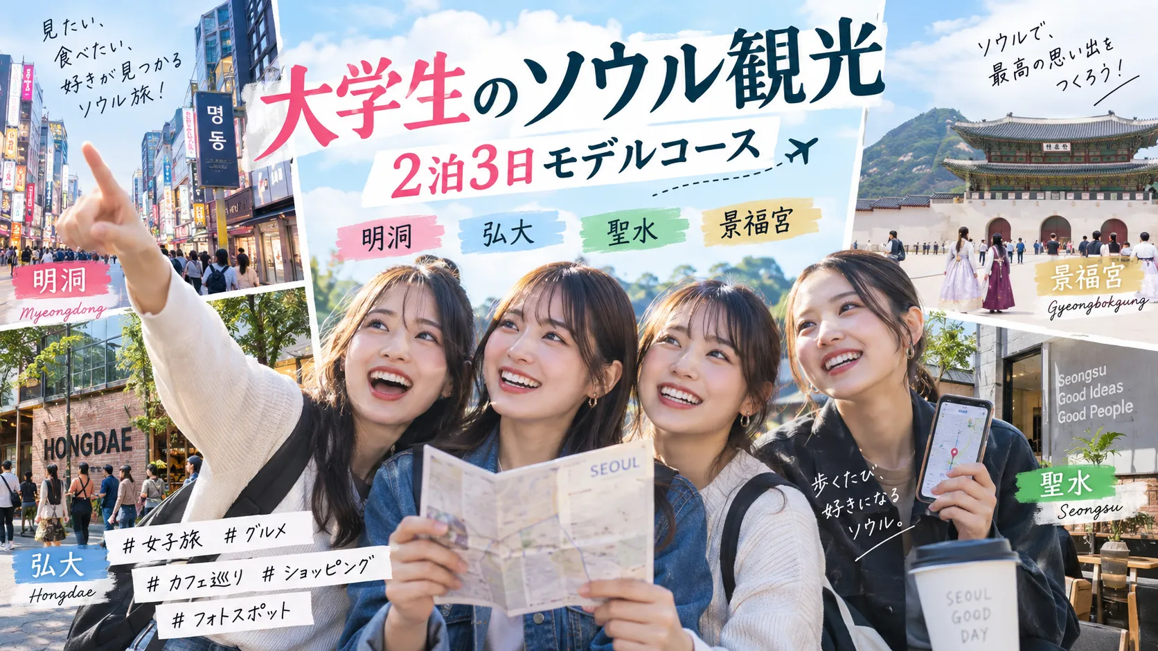 大学生のソウル観光｜2泊3日で楽しむエリア選びとモデルコース