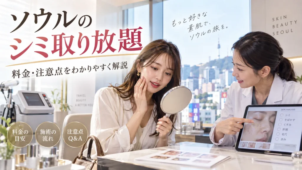 ソウルのシミ取り放題はどう選ぶ？料金・ビンセントクリニック・注意点を解説