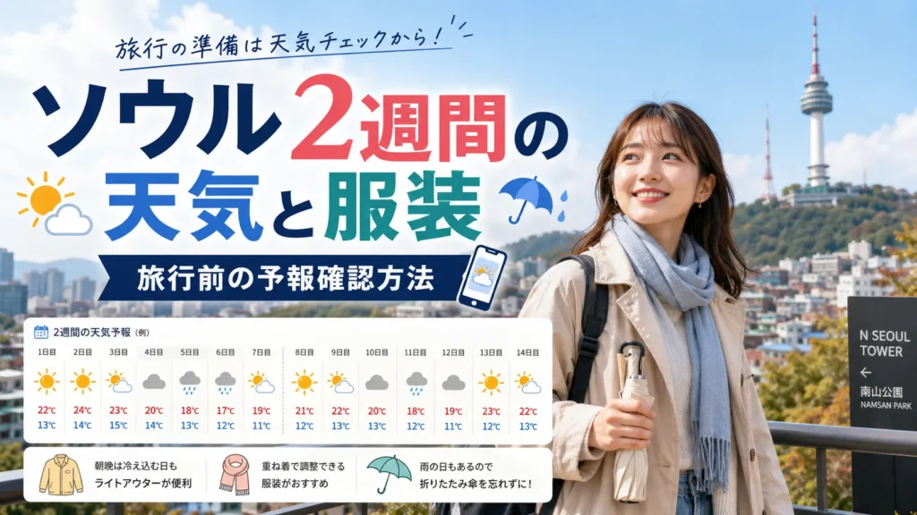 ソウル2週間の天気と服装｜気温別コーデ・旅行前の予報確認方法