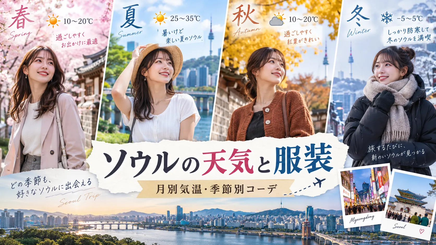 ソウルの天気と服装｜月別平均気温と季節ごとの旅行コーデ