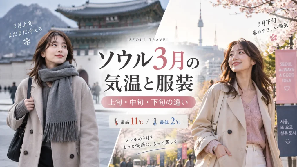 ソウル3月の気温と服装｜上旬・中旬・下旬の違いと持ち物