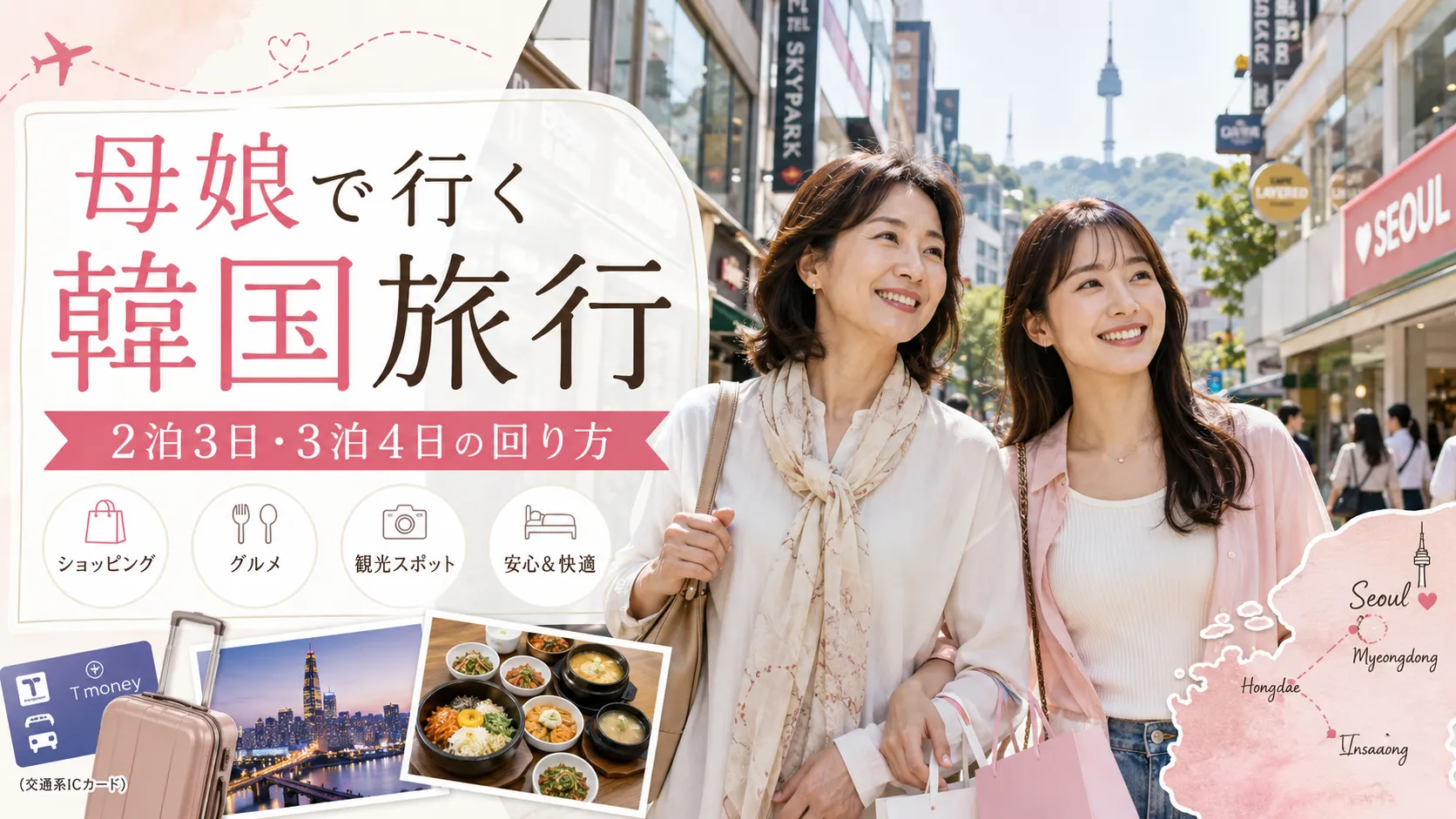 母娘で行く韓国旅行｜初めてのソウル2泊3日・3泊4日の回り方とホテル選び