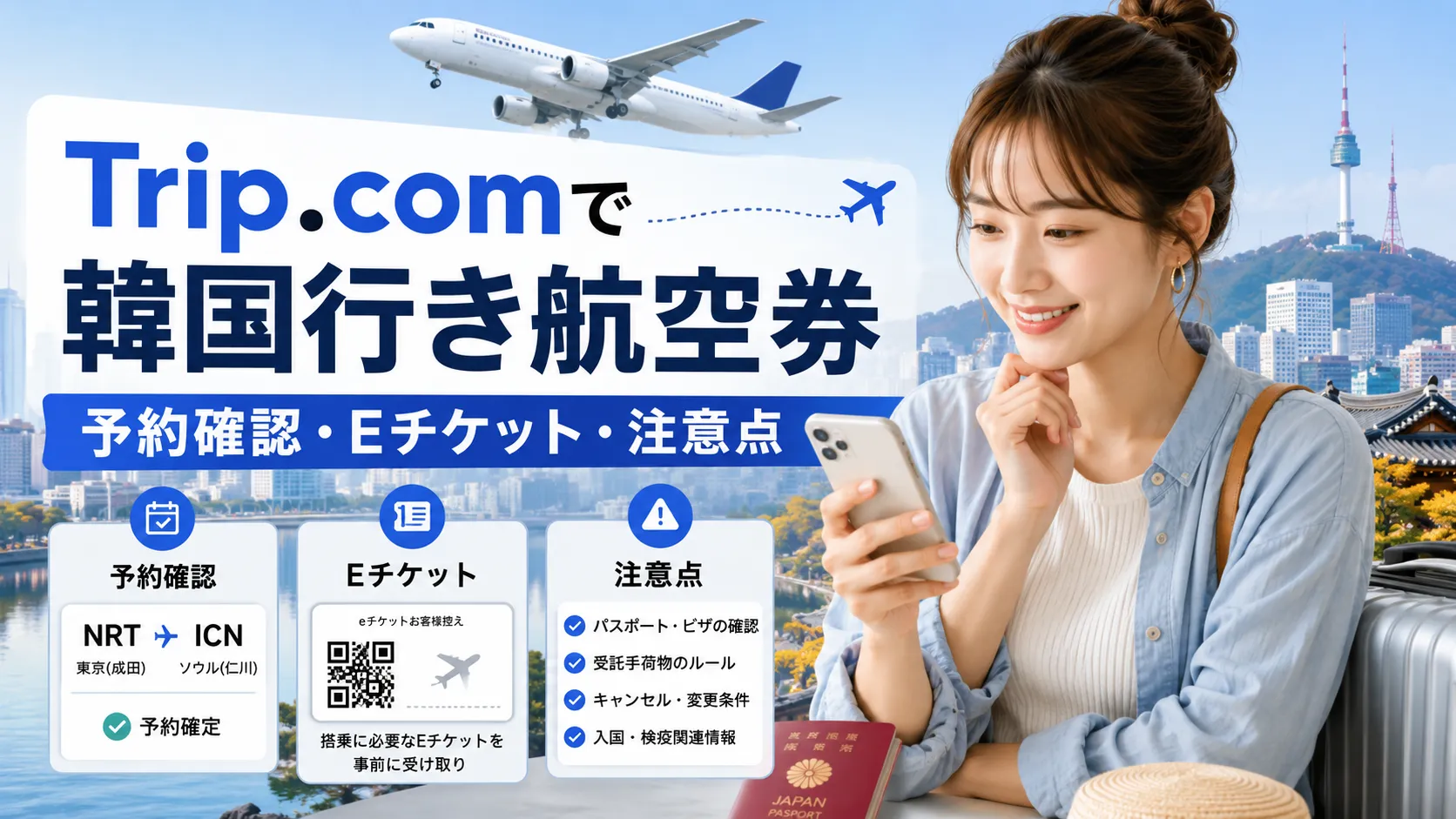Trip.comで韓国行き航空券を予約してみた｜予約確認・Eチケット・注意点