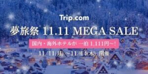 Trip.comの夢旅祭  11.11 MEGA SALE