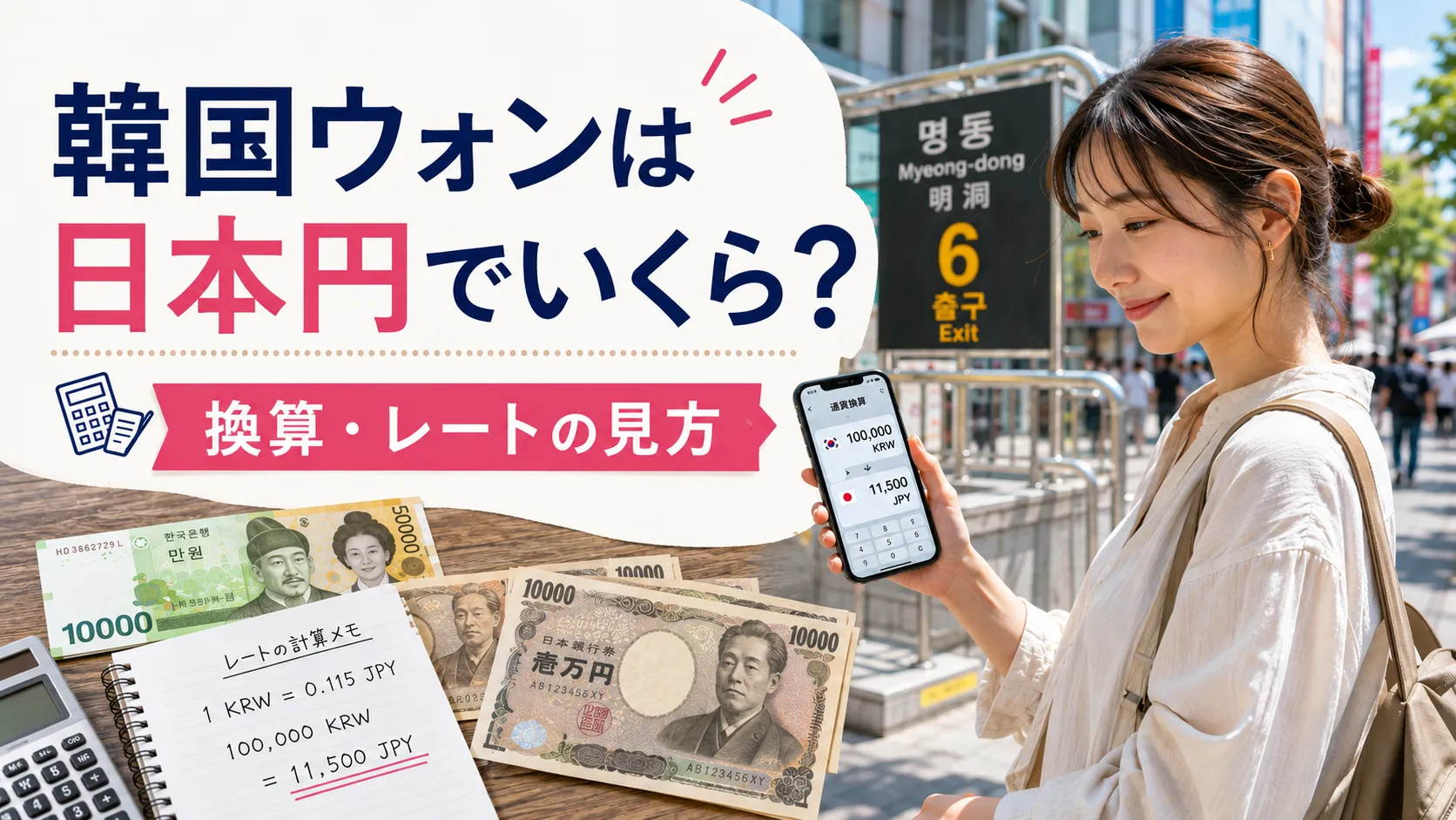 韓国ウォンは日本円でいくら？ウォン→円の換算方法・早見表とレートの見方