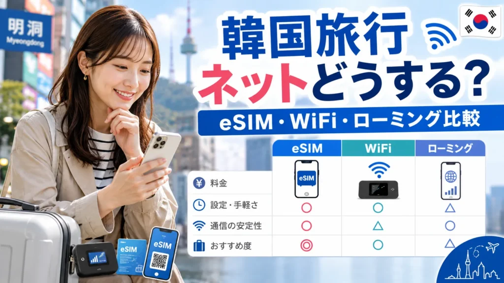 韓国旅行のネットはどうする？eSIM・WiFi・ローミングを比較